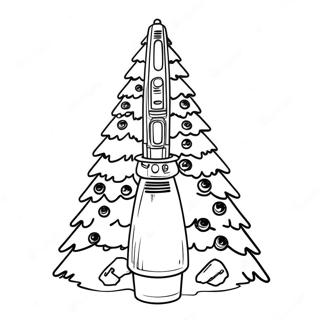 Star Wars Christmas Tree With Lightsaber Coloring Page 20881-16799