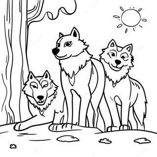 Majestic Wolf Pack In Moonlight Coloring Page 20892-16805