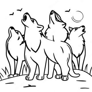 Majestic Wolf Pack In Moonlight Coloring Page 20892-16806