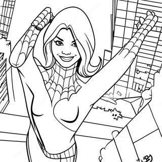 Gwen Stacy In Spider Man Costume Coloring Page 20902-16818