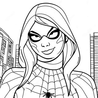 Gwen Stacy In Spider Man Costume Coloring Page 20902-16820