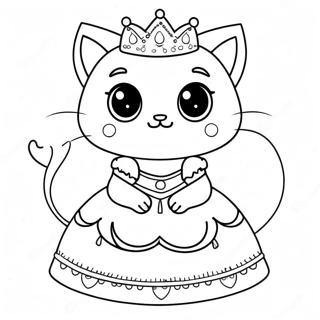 Princess Kitty Coloring Pages