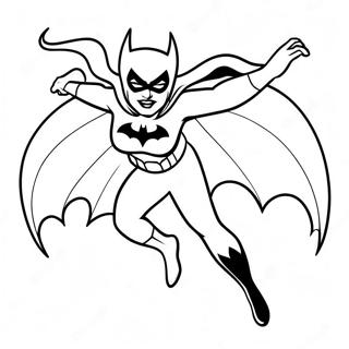 Batgirl With Cape Flying Coloring Page 20962-16861