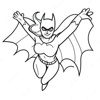 Batgirl With Cape Flying Coloring Page 20962-16862