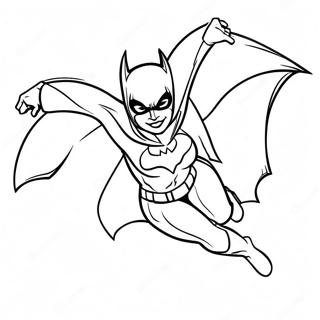 Batgirl With Cape Flying Coloring Page 20962-16863