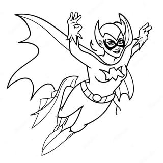 Batgirl With Cape Flying Coloring Page 20962-16864