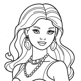 Retro 90s Barbie Fashion Doll Coloring Page 21041-16932