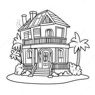 Vintage 90s Barbie Dream House Coloring Page 21042-16921