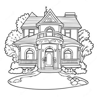 Vintage 90s Barbie Dream House Coloring Page 21042-16923