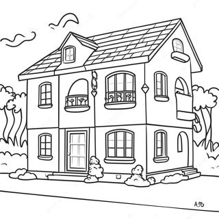 Vintage 90s Barbie Dream House Coloring Page 21042-16924