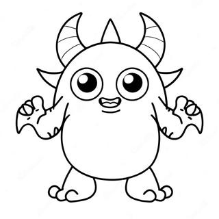 Cute Cartoon Monster Coloring Page 21052-16933