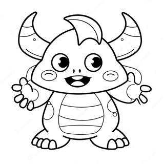 Cute Cartoon Monster Coloring Page 21052-16934