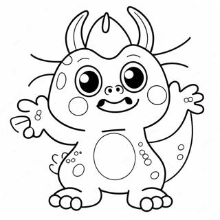 Cute Cartoon Monster Coloring Page 21052-16935