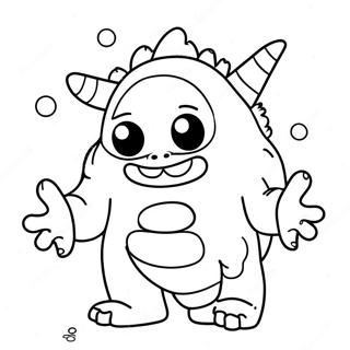 Cute Cartoon Monster Coloring Page 21052-16936