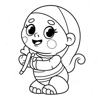 Cute Mummy With Candy Coloring Page 21062-16945