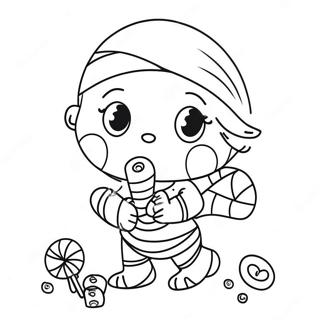 Cute Mummy With Candy Coloring Page 21062-16947