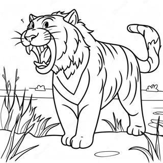 Big Cats Majestic Roaring Coloring Page 21071-16942