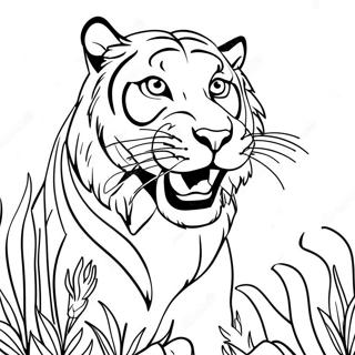 Big Cats Majestic Roaring Coloring Page 21071-16944