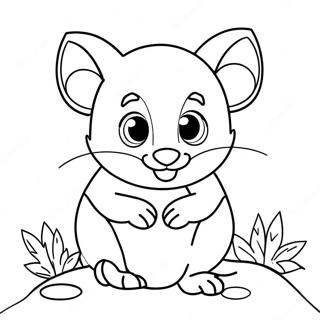 Cute Possum Coloring Page 21091-16961