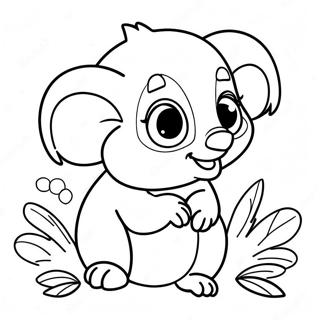 Playful Baby Possum Coloring Page 21092-16973