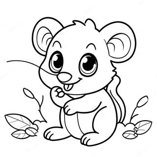 Playful Baby Possum Coloring Page 21092-16974