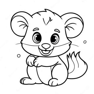 Playful Baby Possum Coloring Page 21092-16975