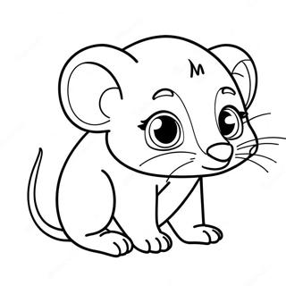 Playful Baby Possum Coloring Page 21092-16976