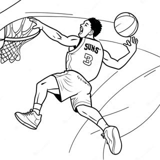 Phoenix Suns Basketball Player Dunking Coloring Page 21112-16981