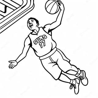 Phoenix Suns Basketball Player Dunking Coloring Page 21112-16984