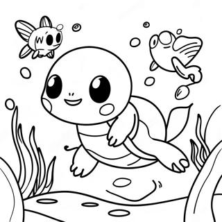 Squirtle Swimming In A Colorful Ocean Coloring Page 2111-1725