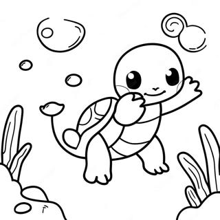 Squirtle Swimming In A Colorful Ocean Coloring Page 2111-1727