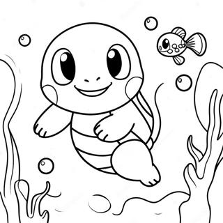 Squirtle Swimming In A Colorful Ocean Coloring Page 2111-1728