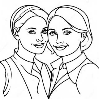 Colorful Lesbian Couple Coloring Page 21122-16990