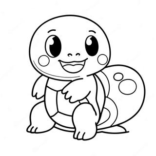 Cute Squirtle With A Big Smile Coloring Page 2112-1737