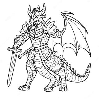 Majestic Dragon Prince In Armor Coloring Page 21132-16997