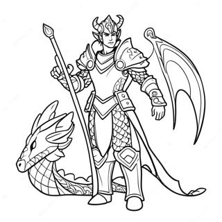 Majestic Dragon Prince In Armor Coloring Page 21132-16998