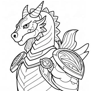 Majestic Dragon Prince In Armor Coloring Page 21132-17000