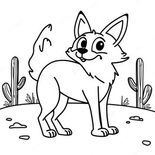 Playful Coyote In The Desert Coloring Page 21162-17018