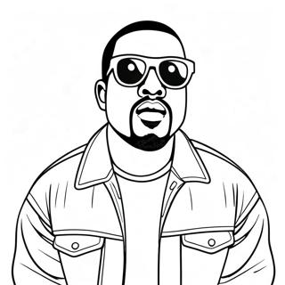 Kanye West With Sunglasses Coloring Page 21172-17025