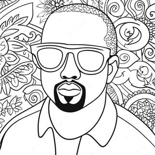 Kanye West With Sunglasses Coloring Page 21172-17026