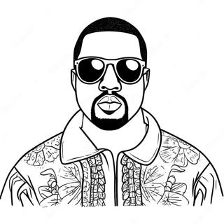 Kanye West With Sunglasses Coloring Page 21172-17028