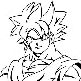 Goku Super Saiyan Blue Action Pose Coloring Page 21191-17043