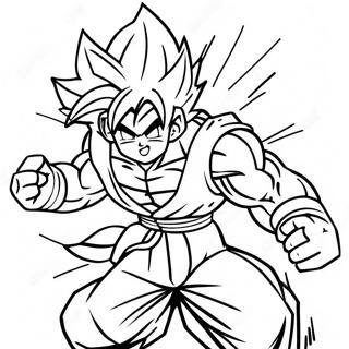 Goku Super Saiyan Blue Action Pose Coloring Page 21191-17044