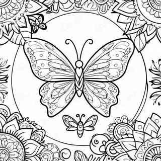 Dreamcatcher Butterfly Mandala Coloring Page 21211-17063