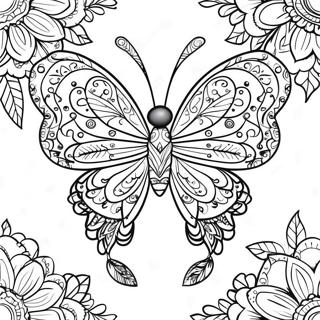 Dreamcatcher Butterfly For Adults Coloring Pages