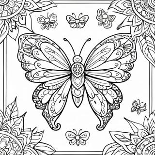 Intricate Dreamcatcher Butterfly Design Coloring Page 21212-17058