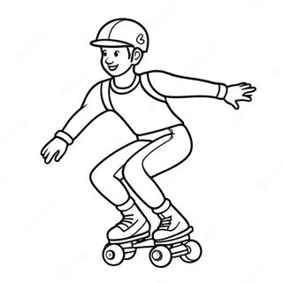 Colorful Roller Skater Coloring Page 21222-17065