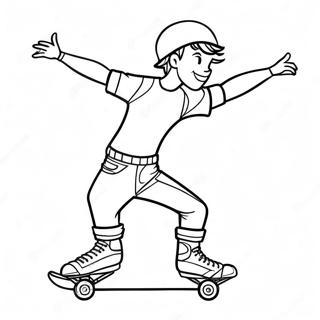 Colorful Roller Skater Coloring Page 21222-17067