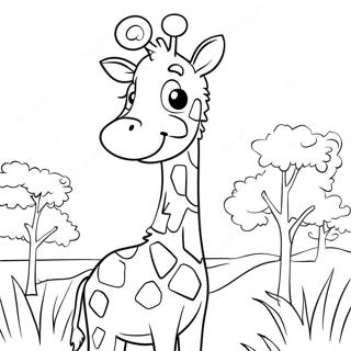 Giraffe With Colorful Spots Coloring Page 2122-1741