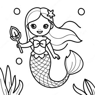 Enchanted Beautiful Mermaid Coloring Page 21241-17081